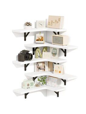 New Floating Shelves for Wall, Rustic Wood Wall Mounted Corner Shelf